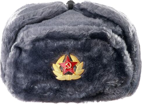 MUARO Russian Soviet Army Fur Military Cossack Ushanka Winter Hat Gray in Kuwait