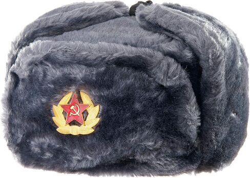 MUARO Russian Soviet Army Fur Military Cossack Ushanka Winter Hat Gray in Kuwait