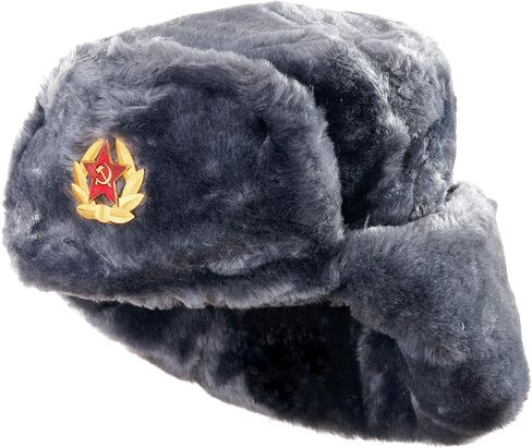 MUARO Russian Soviet Army Fur Military Cossack Ushanka Winter Hat Gray in Kuwait