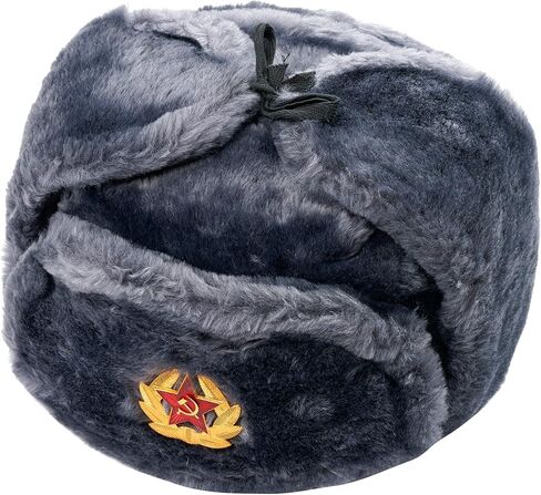 MUARO Russian Soviet Army Fur Military Cossack Ushanka Winter Hat Gray in Kuwait