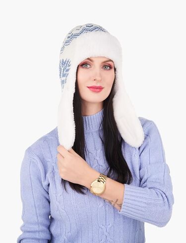 قبعة Team Snowflake Winter Trapper للنساء - قبعة Ushanka ممتعة مع أغطية للأذن in Kuwait