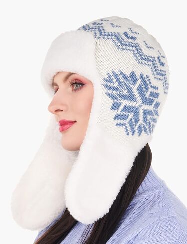 قبعة Team Snowflake Winter Trapper للنساء - قبعة Ushanka ممتعة مع أغطية للأذن in Kuwait