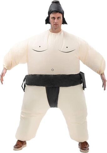 IRETG Inflatable Sumo Wrestling Suits for Adults Kids(4.9ft-5.9ft) Funny Blow-Up Sumo Wrestler Costume for Halloween in Kuwait