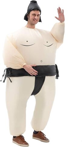 IRETG Inflatable Sumo Wrestling Suits for Adults Kids(4.9ft-5.9ft) Funny Blow-Up Sumo Wrestler Costume for Halloween in Kuwait