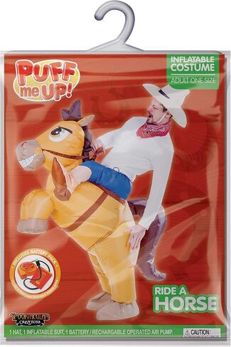 Spooktacular Creations Inflatable Horse Costume, Riding a Horse Air Blow Up Deluxe Halloween Costume, Cowboy Ride On Horse Costume - Adult Size in Kuwait