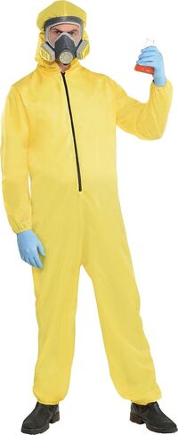 Party City Hazmat Suit Halloween Costume for Men, Standard Size, Includes Jumper and Mask, Multicolor, 8406146 in Kuwait