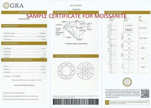 Bejeweled GRA Certified VVS1 D Moissanite with Laser Inscription, Round Brilliant Cut, 3EX, Excellent Lustre, Diamond Alternative in Saudi Arabia