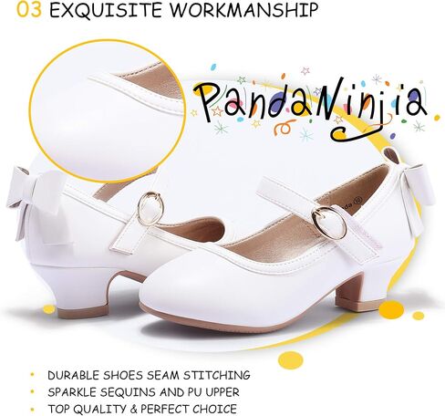 فستان PANDANINJIA للفتيات الصغيرات/الأطفال الصغار Jada Dress Mary Jane حذاء بكعب عالٍ وحفلات الزفاف والأميرة in Kuwait
