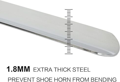 بوق حذاء بمقبض طويل للغاية مقاس 31.5 انش من اوفيتماجيك، لبيسة حذاء معدنية للرجال والنساء، لبوق حذاء من الستانلس ستيل شديد التحمل مع مقبض جلدي لكبار السن والحوامل، فضي، XL, فضي, X-Large in Kuwait