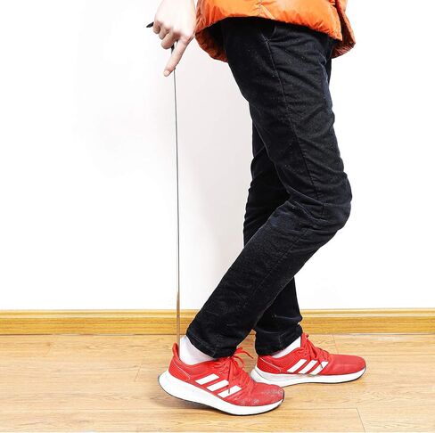 بوق حذاء بمقبض طويل للغاية مقاس 31.5 انش من اوفيتماجيك، لبيسة حذاء معدنية للرجال والنساء، لبوق حذاء من الستانلس ستيل شديد التحمل مع مقبض جلدي لكبار السن والحوامل، فضي، XL, فضي, X-Large in Kuwait