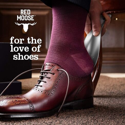 RED MOOSE Shoe Horn - 7.5 Inch, Solid Steel - Durable Metal, Ergonomic Handle - Made in USA in Kuwait