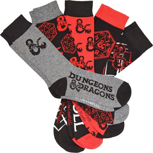 Hyp Dungeons and Dragons D&D This Is How I Roll Men's Crew Socks 5 Pair Pack in Saudi Arabia