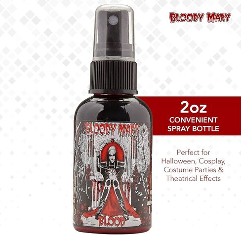 بخاخ مكياج Fake Blood - للمسرح والأزياء التنكرية أو أزياء الهالوين زومبي ومصاصي الدماء والوحوش - من بلودي ماري (متوسط ​​- 2 أونصة) in Saudi Arabia