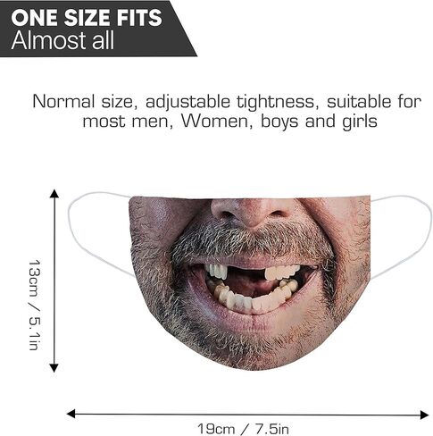 قناع وجه مضحك للكبار قابل للغسل باندانا ميمي هدية درع للفم والأنف (G) in Kuwait