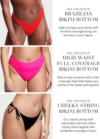 فيكتوريا سيكريت - قطعة بيكيني سفلية ميكس آند ماتش بخيط ناعم (XS-XXL) in Kuwait
