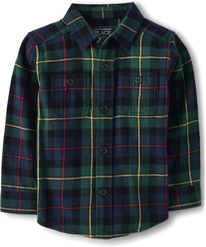 The Children's Place Baby-Boys and Toddler Long Sleeve Plaid Flannel Button Up Shirt in Saudi Arabia