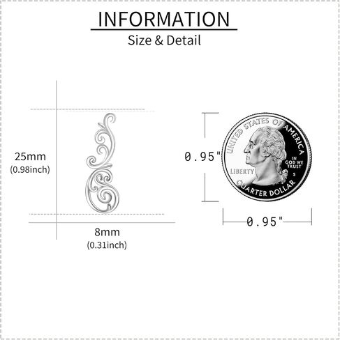 Ear Climbers Earrings for Women Sterling Silver Vintage Ear Crawler Earrings Jewelry Gifts for Women in Kuwait