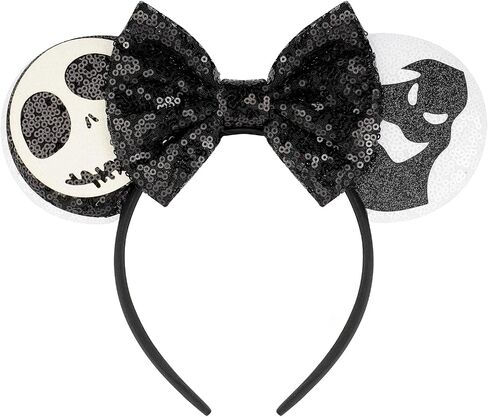 عصابات رأس YUNISS Minnie Mickey Ears، آذان ماوس الهالوين بالترتر للنساء والفتيات وإكسسوارات فستان الأميرة وديكورات الحفلات (TG-HSYL) in Kuwait
