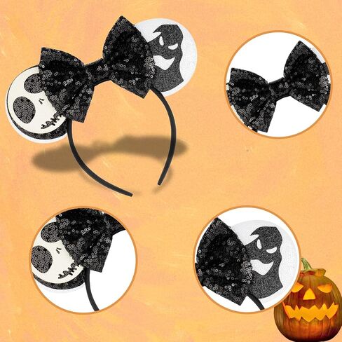 عصابات رأس YUNISS Minnie Mickey Ears، آذان ماوس الهالوين بالترتر للنساء والفتيات وإكسسوارات فستان الأميرة وديكورات الحفلات (TG-HSYL) in Kuwait