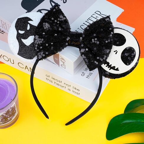 عصابات رأس YUNISS Minnie Mickey Ears، آذان ماوس الهالوين بالترتر للنساء والفتيات وإكسسوارات فستان الأميرة وديكورات الحفلات (TG-HSYL) in Kuwait