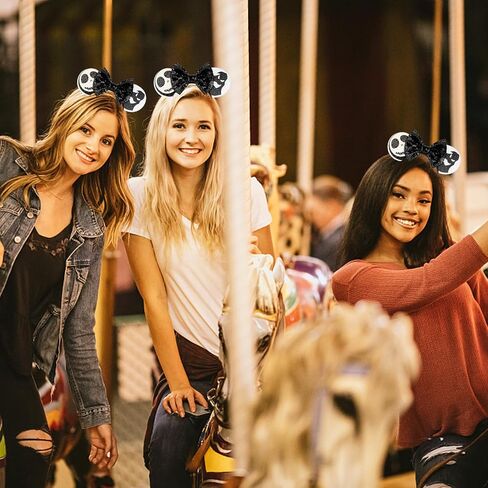 عصابات رأس YUNISS Minnie Mickey Ears، آذان ماوس الهالوين بالترتر للنساء والفتيات وإكسسوارات فستان الأميرة وديكورات الحفلات (TG-HSYL) in Kuwait