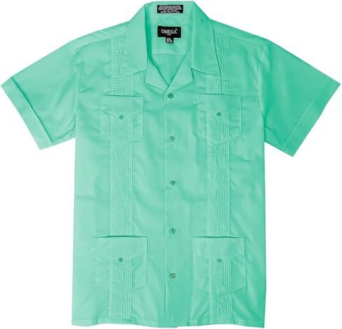 OmegaTux Kids Boys Guayabera Short Sleeve Cuban Shirt Wedding Beach Baptism-Juniors in Kuwait