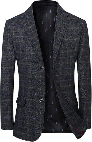 Men's Plaid Blazer Sport Coats Jackets Slim Fit Lightweight Casual Checkered Blazer for Men in Kuwait