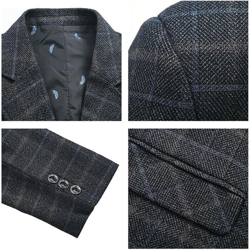 Men's Plaid Blazer Sport Coats Jackets Slim Fit Lightweight Casual Checkered Blazer for Men in Kuwait