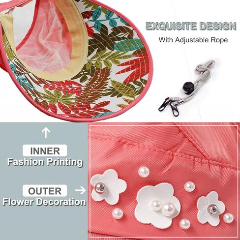 قبعات الشمس للنساء ذات حافة واسعة للوقاية من الشمس، قبعة صيفية للحماية من الأشعة فوق البنفسجية in Kuwait