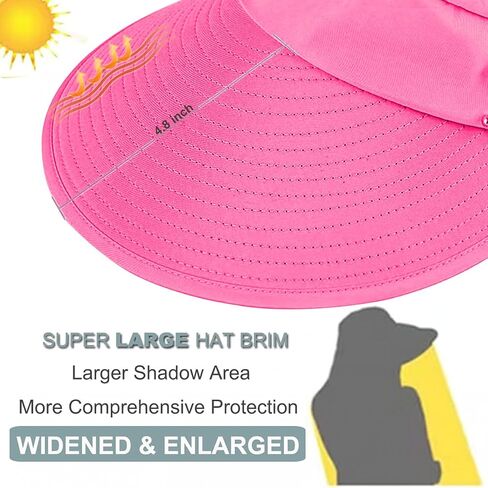 قبعات الشمس للنساء ذات حافة واسعة للوقاية من الشمس، قبعة صيفية للحماية من الأشعة فوق البنفسجية in Kuwait