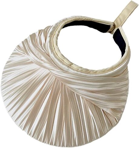 Womens Sun Visor Hat Wide Brim Summer UPF 50+ UV Protection Foldable Beach Sport Pleated Cap in Kuwait