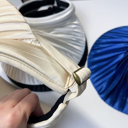 Womens Sun Visor Hat Wide Brim Summer UPF 50+ UV Protection Foldable Beach Sport Pleated Cap in Kuwait