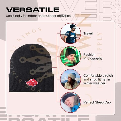 Anime Beanie Hat Winter Caps for Men and Womens Beanies, Cuffed Knit Graphic Beanie, Comfy and Soft Embroidered Anime Hat in Saudi Arabia