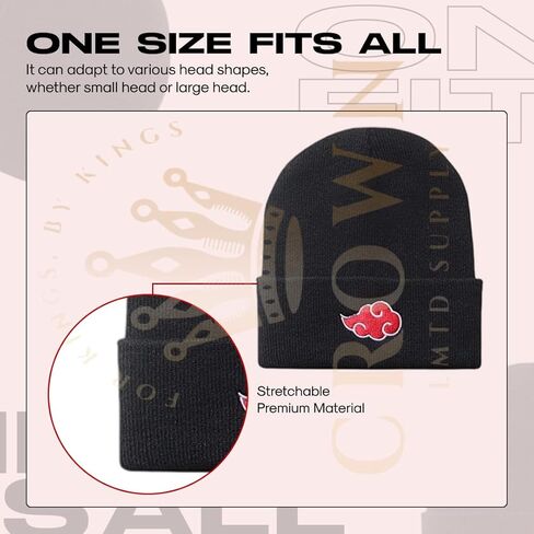 Anime Beanie Hat Winter Caps for Men and Womens Beanies, Cuffed Knit Graphic Beanie, Comfy and Soft Embroidered Anime Hat in Saudi Arabia