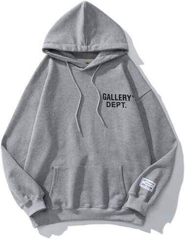 Unisex Hip Hop Classic Letter Hoodies, Fashion Loose Pullover Hooded Sweatshirts for Men Women S Grey in Saudi Arabia