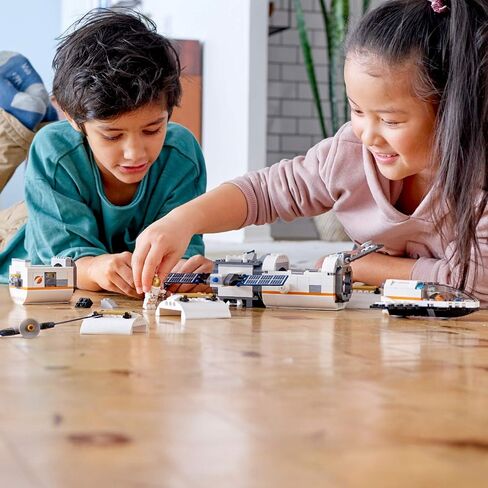 LEGO City Space Lunar Space Station 60227 Space Station Building Set with Toy Shuttle, Detachable Satellite and Astronaut Minifigures, Popular Space Gift (412 Pieces) in Saudi Arabia