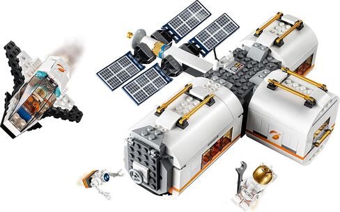 LEGO City Space Lunar Space Station 60227 Space Station Building Set with Toy Shuttle, Detachable Satellite and Astronaut Minifigures, Popular Space Gift (412 Pieces) in Saudi Arabia