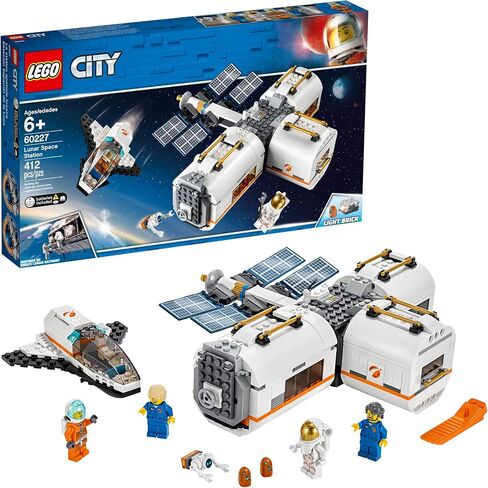LEGO City Space Lunar Space Station 60227 Space Station Building Set with Toy Shuttle, Detachable Satellite and Astronaut Minifigures, Popular Space Gift (412 Pieces) in Saudi Arabia