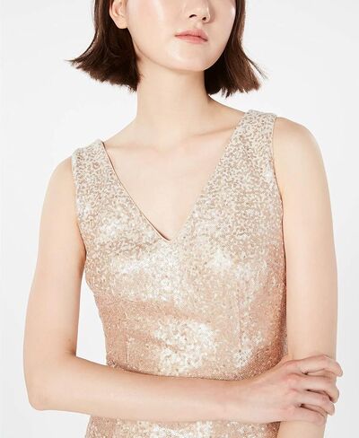 Calvin Klein Women's Sleeveless V-Neck Sequin Cocktail Dress in Kuwait
