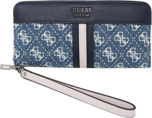 GUESS Kasinta Slg Large Zip Around Denim Multi One Size in Saudi Arabia