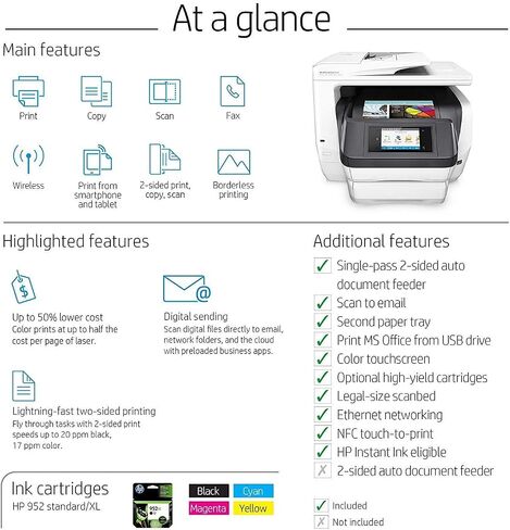 HP OfficeJet Pro 8740 All-in-One Wireless Printer, HP Instant Ink or Amazon Dash replenishment ready (K7S42A) in Saudi Arabia