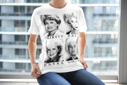 Official The Golden Girls White T-Shirt Thirsty, Salty, Extra, G.O.A.T. X-Large in Saudi Arabia