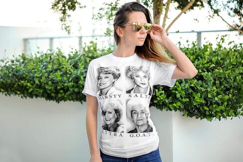 Official The Golden Girls White T-Shirt Thirsty, Salty, Extra, G.O.A.T. X-Large in Saudi Arabia