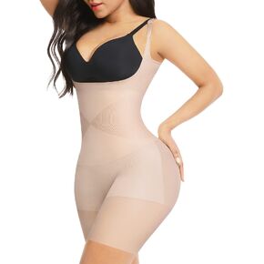 FeelinGirl Shapewear for Women Tummy Control Body Shaper Seamless Faja with Open Crotch