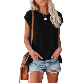 تي شيرت نسائي من AUSELILY بأكمام قصيرة كاجوال فضفاض مناسب للدبابات in Kuwait