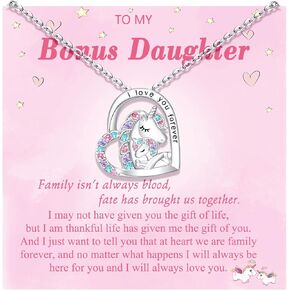 UPROMI To My Daughter/حفيدة/ابنة أخت/ابنة إضافية/فتاة يونيكورن قلادة، هدايا عيد ميلاد الأم للفتيات الصغيرات in Kuwait