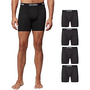 32 DEGREES COOL Mens 4-PACK Quick Dry Performance Boxer Brief With Comfort Elastic Waistband