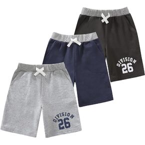 GLASH Kids Boys French Terry Cotton Shorts 3-Pack in Kuwait