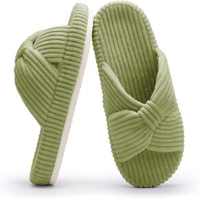 Chantomoo Slippers for Women Memory Foam House Bedroom Corduroy Bow Crossbands Slipper Shoes Comfy Trendy Gift Slippers in Saudi Arabia