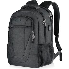 Backpacks for School Teen Boys, Travel Laptop Backpack for Men and Women, Business Anti Theft Slim Sturdy Back Pack with USB Charging Port, Adult Computer Bag Gift 15.6 IN Laptop, Black